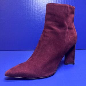 Robert Clergerie Katia Suede Leather Sculptural Heels in Aubergine FR37/US6.5